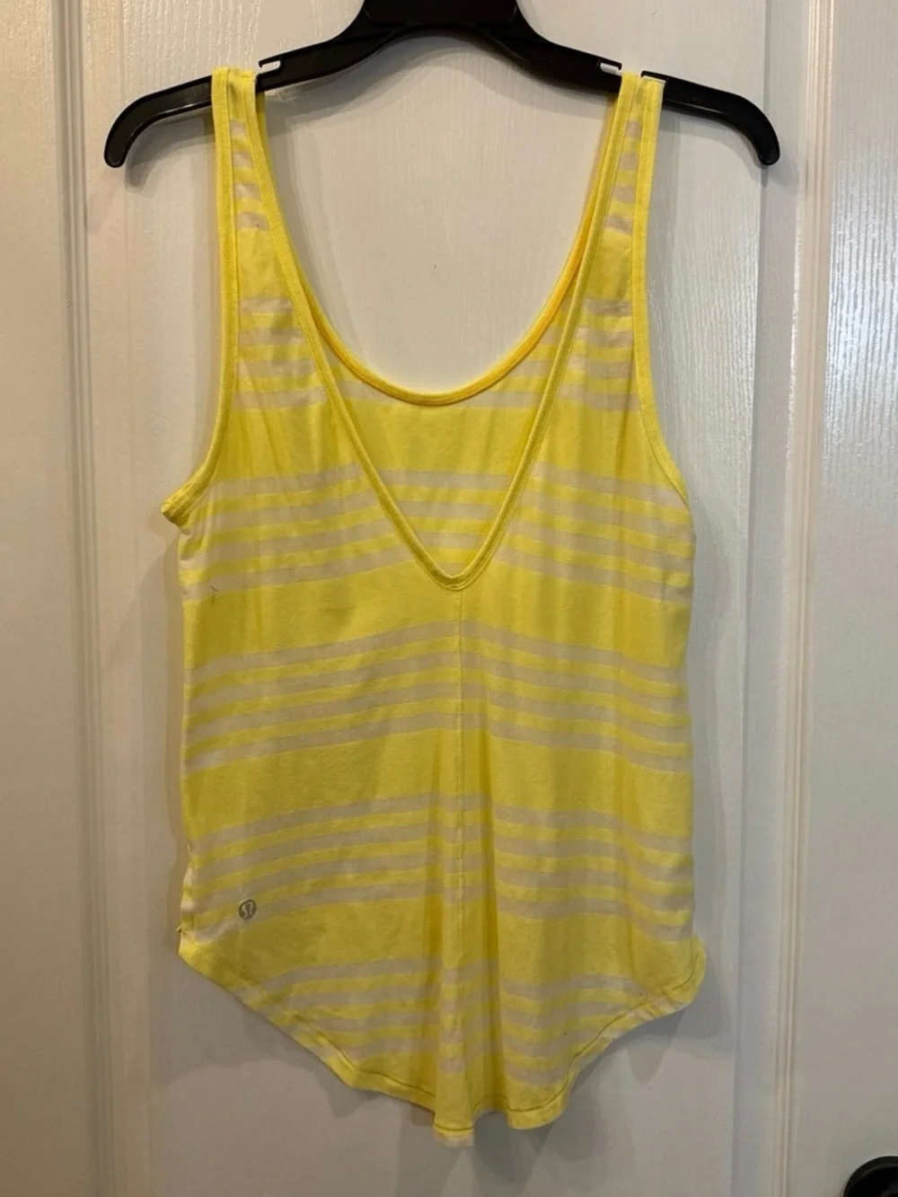 lululemon athletica Yellow and Cream Striped Tank